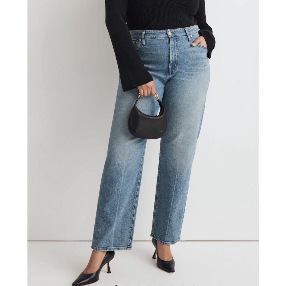 Madewell The 90s Straight Jean Rondell Wash Crease Blue Size 32
